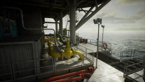 Detailed view of subsea construction elements and safety features Stock Footage 330247360