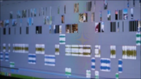 A detailed view of the video editing software interface, showing the various Stock Footage 273091029