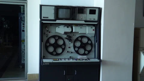 Detailed view of a vintage film processing machine, 動画素材 304817433