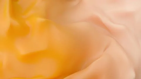 Detailed view of waving textile material in warm orange and apricot tones. Stock Illustration