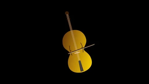 A detailed violin icon featuring a rich brown and gold gradient, with a bow.. Stock-Footage 346202435