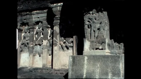 Detailed Wall Carvings Stock Footage 277976352