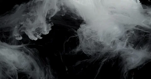 Detailed white ink cloud with depth of field moving in slow motion on the top Video stock 113093906