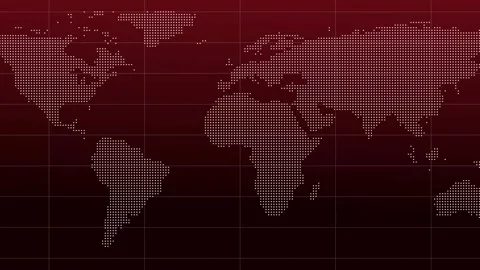 Detailed world map outlines global telecommunications network channels. Cor.. Stock Footage 338240358