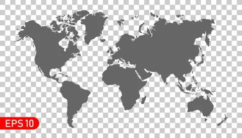 Detailed world map. Vector illustration. EPS 10 Stock Illustration