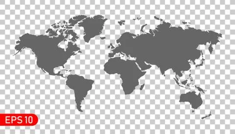 Detailed world map. Vector illustration. EPS 10 Stock Illustration