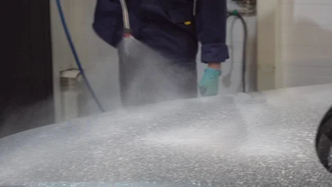 Detailing auto. The car is shampooed. Stock Footage 88946789