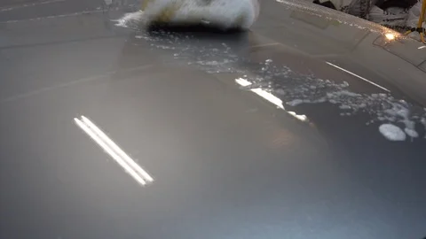 Detailing auto. The car is shampooed. Stock Footage 88947793
