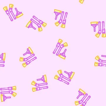 Detailing brushes car care vector seamless pattern 스톡 일러스트