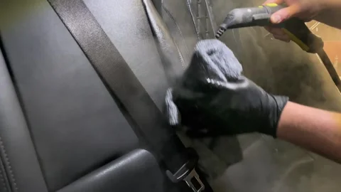 Detailing master cleans the car interior. Stock Footage 280172310