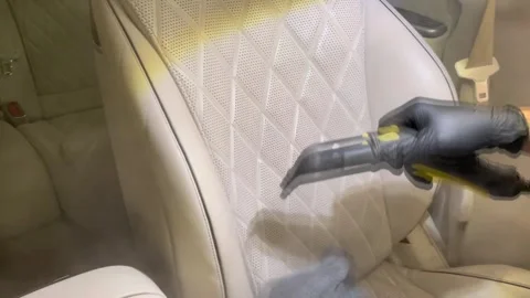 Detailing master cleans the car interior. Stock Footage 280174634