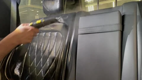 Detailing master cleans the car interior. Stock Footage 281715242