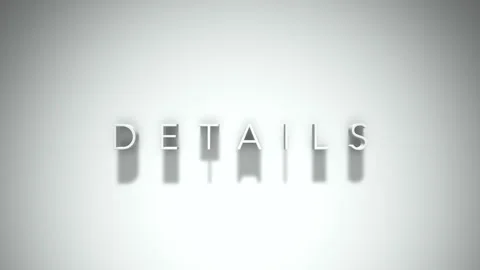 Details 3D title animation with shadows on a white background Stock-Footage 297386944