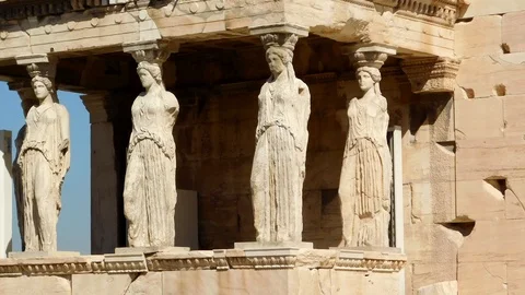 Details of the Acropolis in Greece Stock Footage 107066892