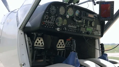 Details of an airplane's panel devices Video stock 82745870
