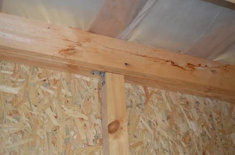 Details and elements of frame house construction Stockfoto's