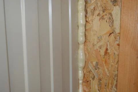 Details and elements of frame house construction Foto stock