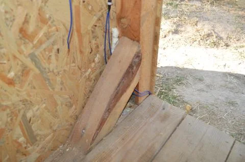 Details and elements of frame house construction Foto stock