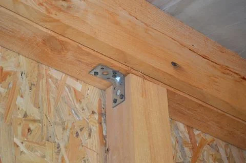 Details and elements of frame house construction Stockfoto's