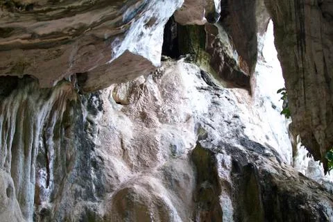 Details and forms of rocks on Railay peninsula, Thailand 库存照片
