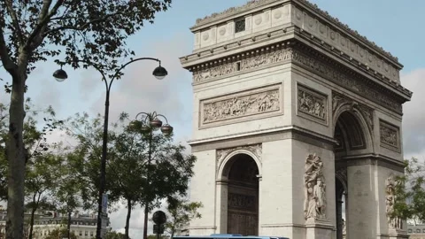 Details in the Arc de Triomphe in Paris, France Stock Footage 148527209