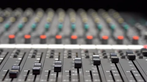 Details of audio mixing console Video stock 112304329