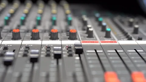 Details of audio mixing console Video stock 112390953