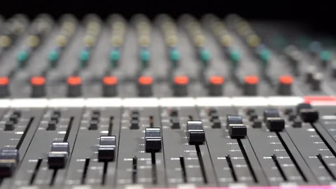 Details of audio mixing console Stock Footage 112633541