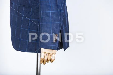 Details of a blue vest on a mannequin Stock Photos