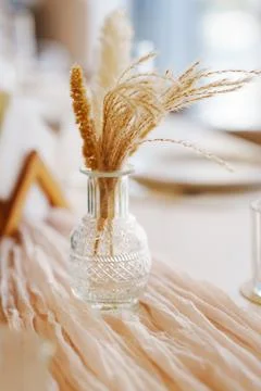 Details of boho table decor 스톡 사진