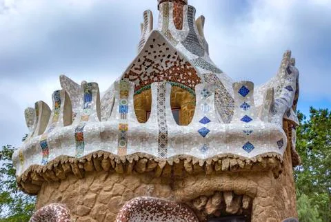 Details of building in the Parc Guell Stock-Fotos