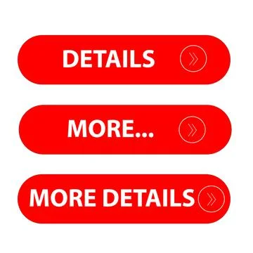 Details button on white background. more button. more details button. Stock Illustration