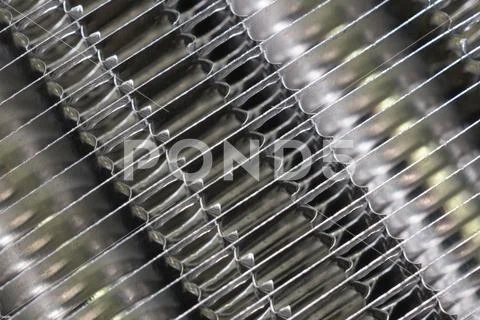 Details of the car engine radiator. Macro close-up of the radiator ...