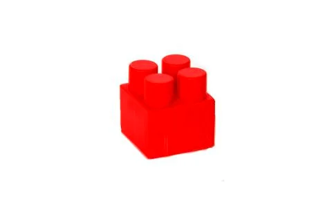 Details of a children's plastic constructor on a white background. colored cu Stock Photos