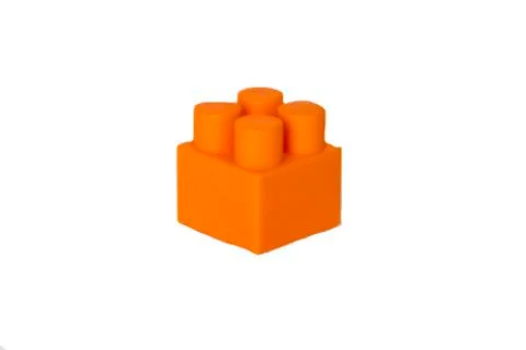 Details of a children's plastic constructor on a white background. colored cu Stock Photos