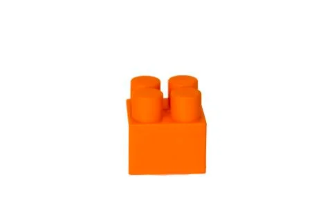 Details of a children's plastic constructor on a white background. colored cu Stock Photos