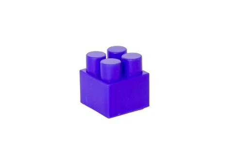 Details of a children's plastic constructor on a white background. colored cu Stock Photos