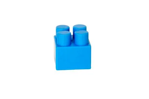 Details of a children's plastic constructor on a white background. colored cu Stock Photos
