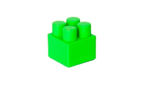 Details of a children's plastic constructor on a white background. colored cu Stock Photos