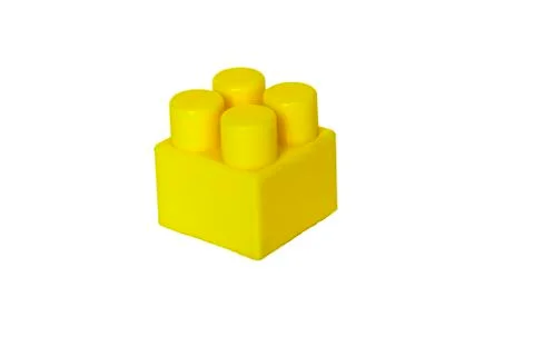 Details of a children's plastic constructor on a white background. colored cu Stock Photos