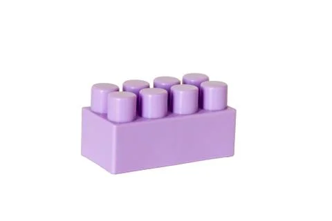 Details of a children's plastic constructor on a white background. colored cu Stock Photos