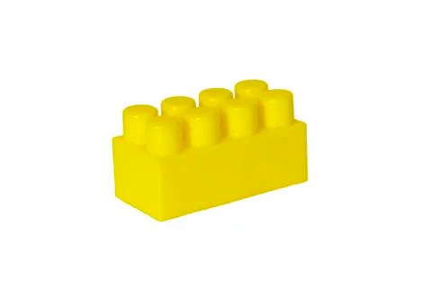 Details of a children's plastic constructor on a white background. colored cu Stock Photos