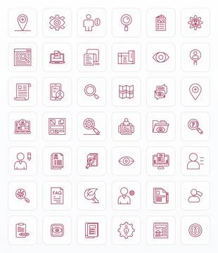 Details Complete Vector Package with 42 Retina Ready Bold Line Grid Fitted .. Stock Illustration