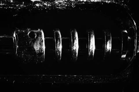 Details of a corkscrew on a black background Stock Photos