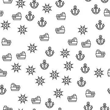 Details Of Delivery Ship Seamless Pattern Vector イラスト素材