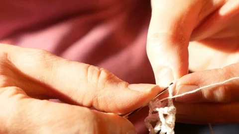 Details hands crocheting Video stock 85876466