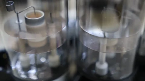 Details from a hollow cathode atomic aborption lamp used for chemical analysis o Video stock 216093098