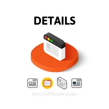Details icon in different style Illustrazione stock