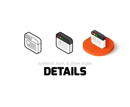 Details icon in different style Stock Illustration