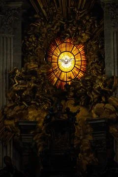Details from inside the St. Peter's Basilica in the Vatican. Stock Photos